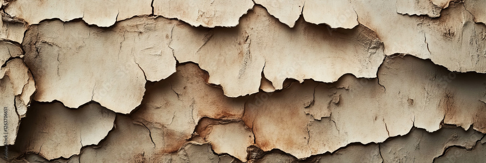 Aufkleber rough beige paper texture showcasing unique tree bark patterns and deep shadows