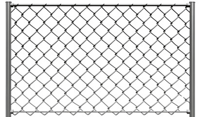 Fototapeta premium Seamless Chain Link Fence on Transparent Background for Security and Industrial Concepts