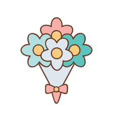 Wedding flower bouquet with pastel tones