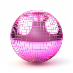 shiny pink disco ball reflecting light, creating vibrant atmosphere. Perfect for parties and celebrations, adding fun and lively touch to any event