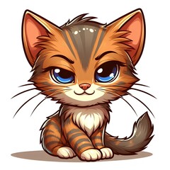 Fototapeta premium Sly kitten, drawing