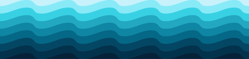 Fototapeta premium Abstract wavy background with waves in shades of blue colors.