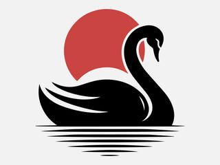 Swan Silhouette Vector Illustration