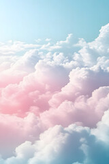 Fototapeta premium Beautiful pastel sky with clouds background for design in pink, blue, and purple colors