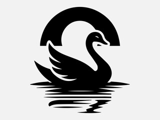 Swan Silhouette Vector Illustration