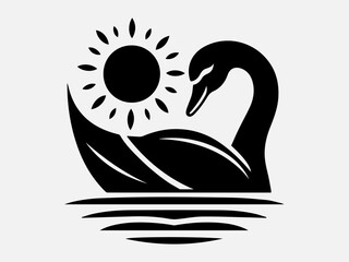 Swan Silhouette Vector Illustration