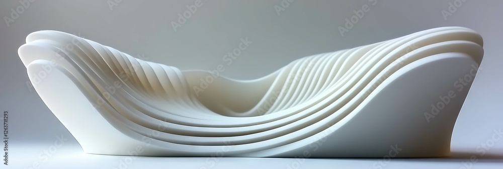 Poster smooth circular pattern creates a calming and minimalistic aesthetic in light grays