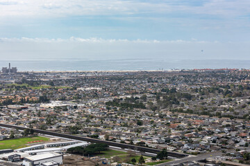 aerial view of beach city
