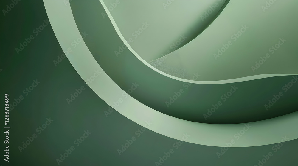 Aufkleber abstract green curves and layers creating a soothing background with soft gradients
