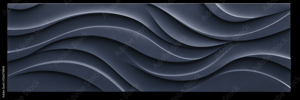 Aufkleber flowing dark blue wave patterns create a sense of rhythm and tranquility in design