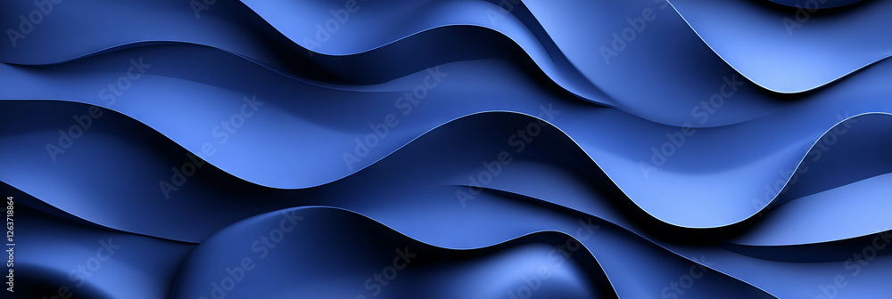 Poster smooth dark blue waves create a serene water reflection effect on a textured surface