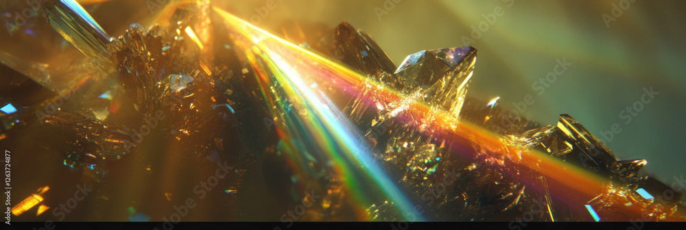 Poster subtle and intense crystal flares create a mesmerizing light spectrum in harmony