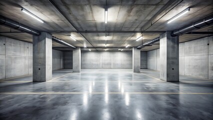 Modern Concrete Basement Interior
