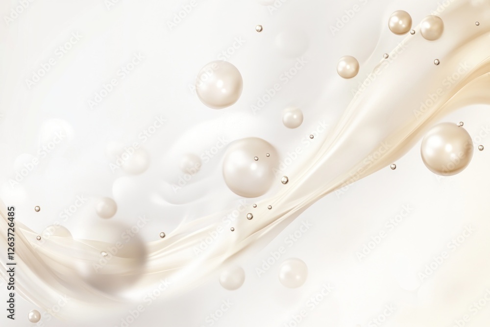 Aufkleber luxurious beige spheres hover delicately in a serene background, creating a calming atmosphere ideal