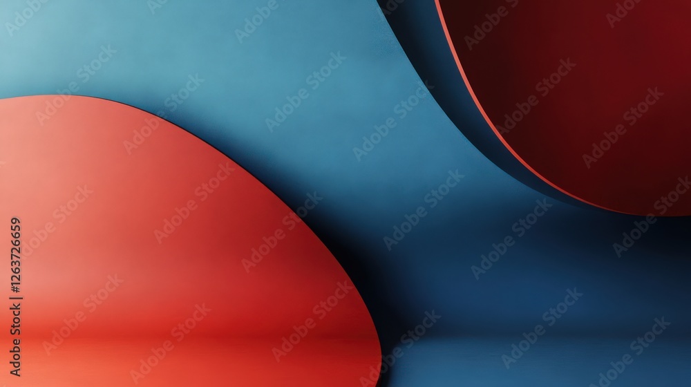 Aufkleber abstract background with dynamic curved shapes and contrasting colors