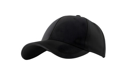 Fototapeta premium Black baseball cap front and side view, clothing mockup template for branding. transparent Background, clipping path - 