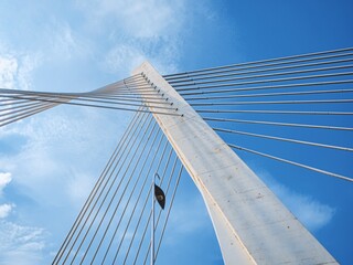 Modern cable-stayed bridge in Podgorica, Montenegro