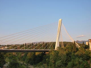 Obraz premium CMillennium Bridge at sunset in Podgorica, Montenegro