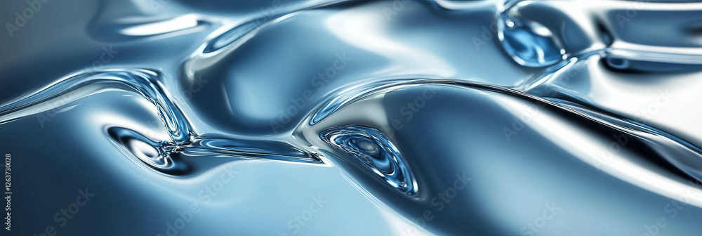 Poster viscous transparent gel displaying soft light play and subtle movement