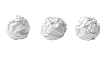 Fototapeta premium Crumpled paper balls set, isolated on a white background, clipping path - 