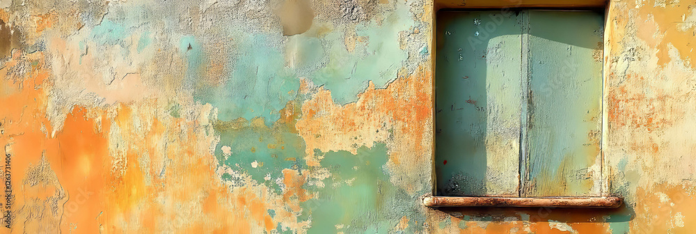 Poster textured wall with subtle grunge patterns and soft shadows in warm colors