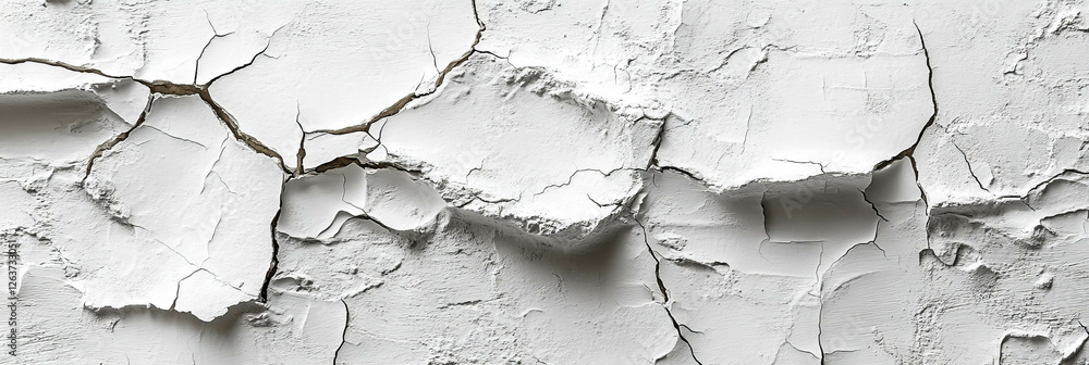 Poster white wall texture showcasing fine cracks and light grey patterns with a rustic appearance