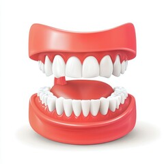 Obraz premium Clockwork toy teeth with a tongue, designed to bring smiles on April Fool's Day