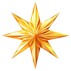 PNG A Gold star symbol gold eight-pointed.