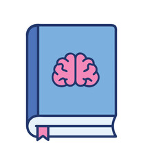 Psychiatry book with brain symbol on cover