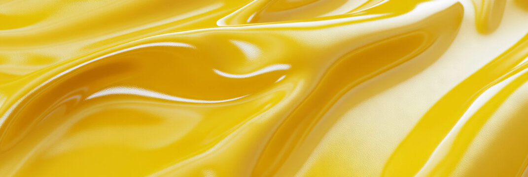 Bright yellow vinyl tablecloth with smooth, shiny texture enhancing casual dining ambiance