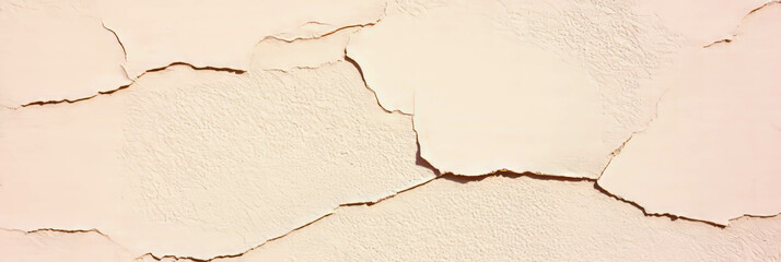 Obraz premium Unique texture of light oatmeal beige wall with rough markings and chipped plaster