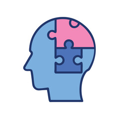 Psychiatry head with puzzle piece