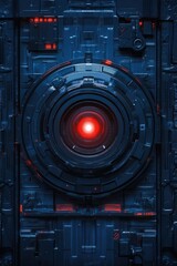 Fototapeta premium Futuristic Camera in Cyberpunk Interface