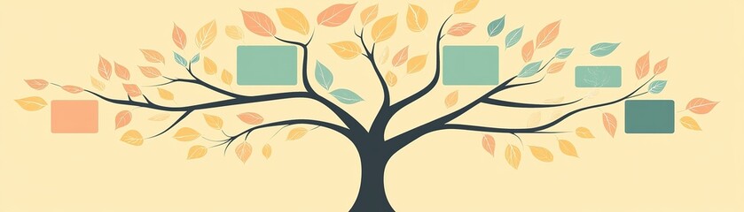 Obraz premium Creative design inspiration from a colorful tree with blank frames studio digital artwork minimalist aesthetic