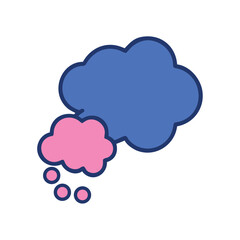 Obraz premium Psychiatry head with thought clouds icon
