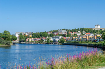 Nidelva River in the city of Trondheim, Norway