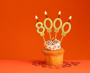 Number of followers or likes - Candle number 8000.