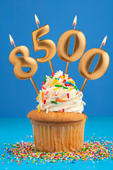 Candle number 8500 - Number of followers or likes.