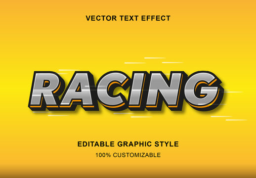 Yellow And Gray Sporty Bold Font Speed Strong Text Effect