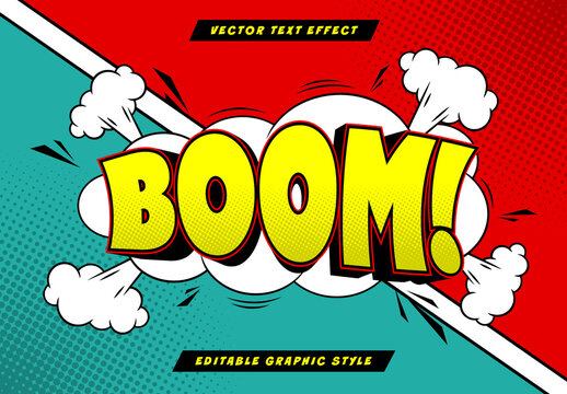 Colorful Comic Font Retro Boom Bold Explosive Text Effect