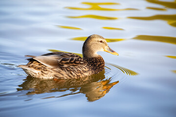 Female Mallard duck at Lindo Lake Park Lakeside California 