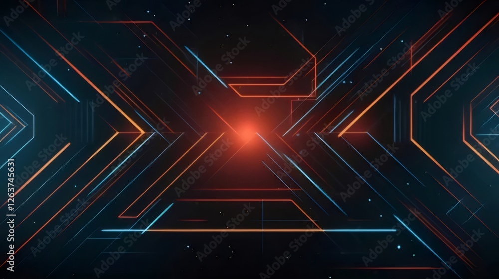 Aufkleber abstract digital technology background with glowing lines and shapes.