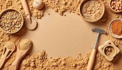 Earthy clay tablet patterns at archaeological dig site, ancient discovery