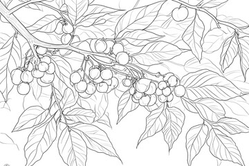 Branch with Berries, Leaves, Nature's Art