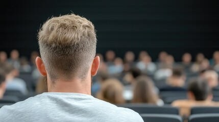 Fototapeta premium Audience member at a lecture hall
