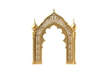 Golden Archway Majestic Islamic Design Elegant Entrance