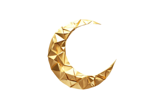 Golden Crescent Moon Elegant Geometric Design Luxurious Ramadan Symbol