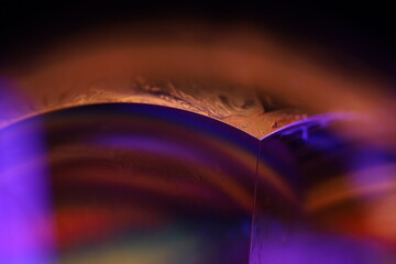 Orange and purple fluid forms, liquid abstraction, colour waves, deep dark backgrounds, geometric shapes