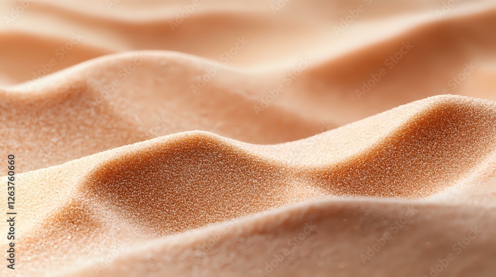 Poster smooth sandy dunes with gentle waves and curves creating abstract natural pattern in warm beige tone