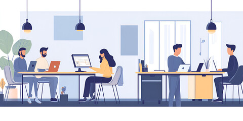 Creative Startup Space with Entrepreneurs Collaborating on Innovative Projects